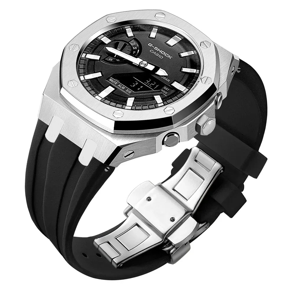 For G-SHOCK GA2100/GA2110 GAB2100 Gen4 Stainless Steel Case Bezel Rubber Strap Replacement Mod Refit Kit Accessories Wholesale