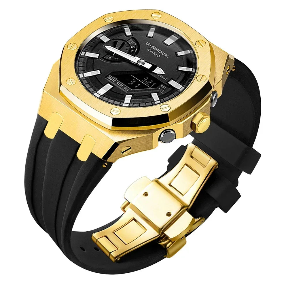 For G-SHOCK GA2100/GA2110 GAB2100 Gen4 Stainless Steel Case Bezel Rubber Strap Replacement Mod Refit Kit Accessories Wholesale