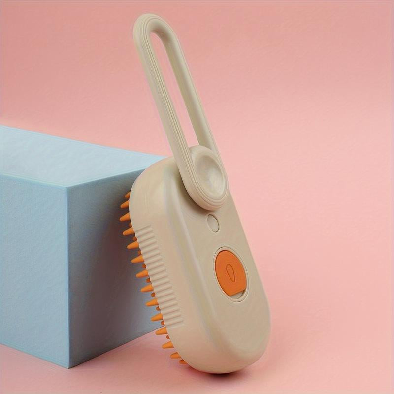 Cat Steam Brush, Rechargeable Pet Steam Grooming Brush with Collapsible Handle, Cat Brushes for Indoor Cats, Cat Water Brush, Detangling and Removing Loose Hair, Includes Charging Cable