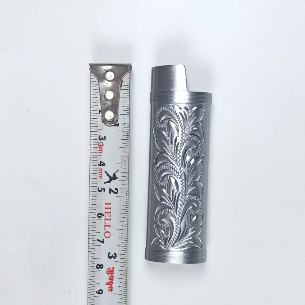 Metal Armor Gas Lighter Cover Holder Pouches Arabesque Hollow Carving J3/J5/J6 Lighter Case General Plastic Body Protection