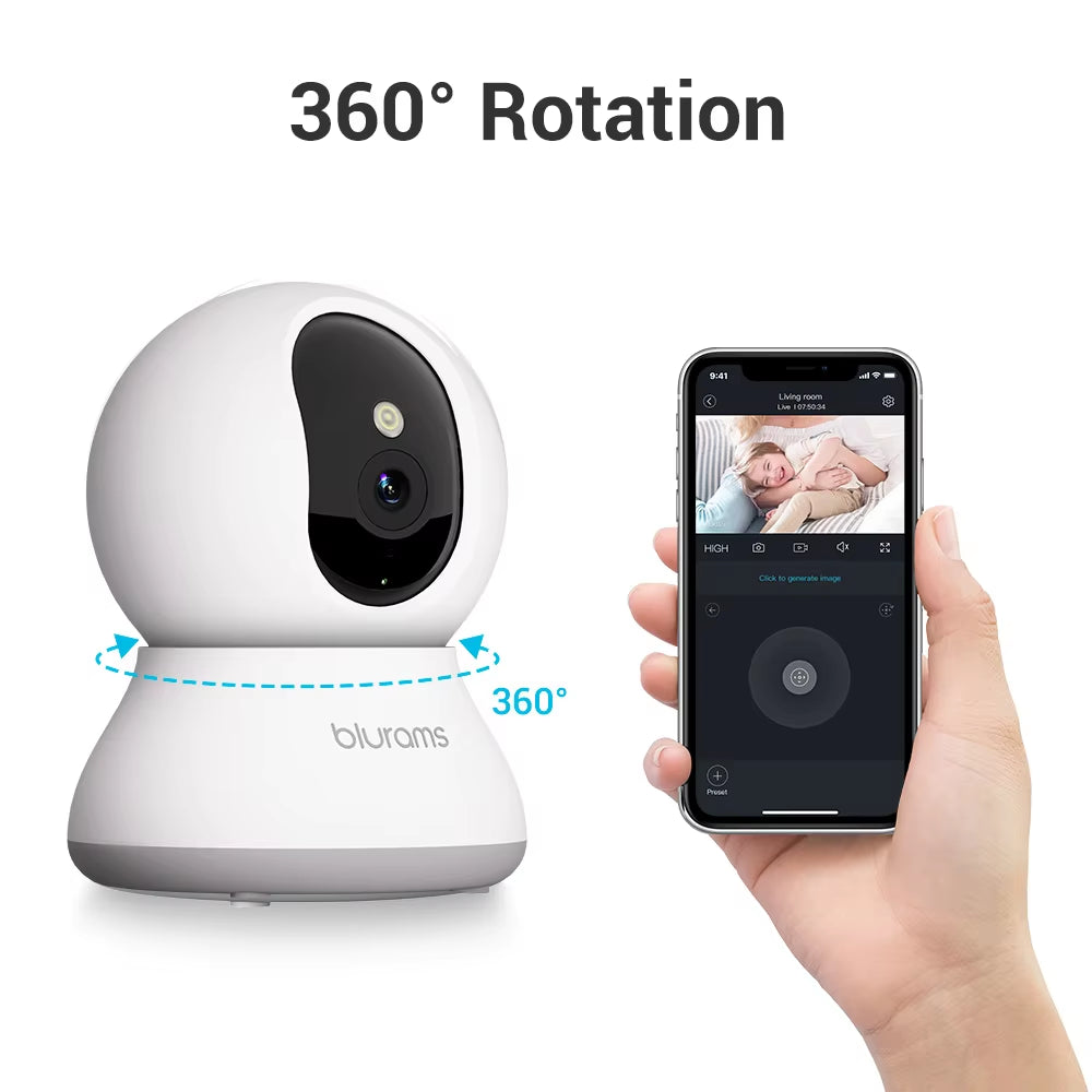 2 Pcs Indoor Security Camera 2K, Home Security Camera for Dog/Elder, Security Camera with One-Touch Call Update A31S-2Pc