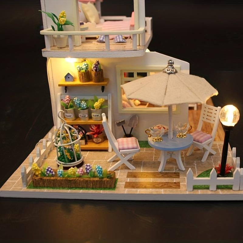 Handmade DIY Wood Craft Kit, 1 Count 3D Creative Assembly Wooden House Model, Birthday Gift, Christmas Gift