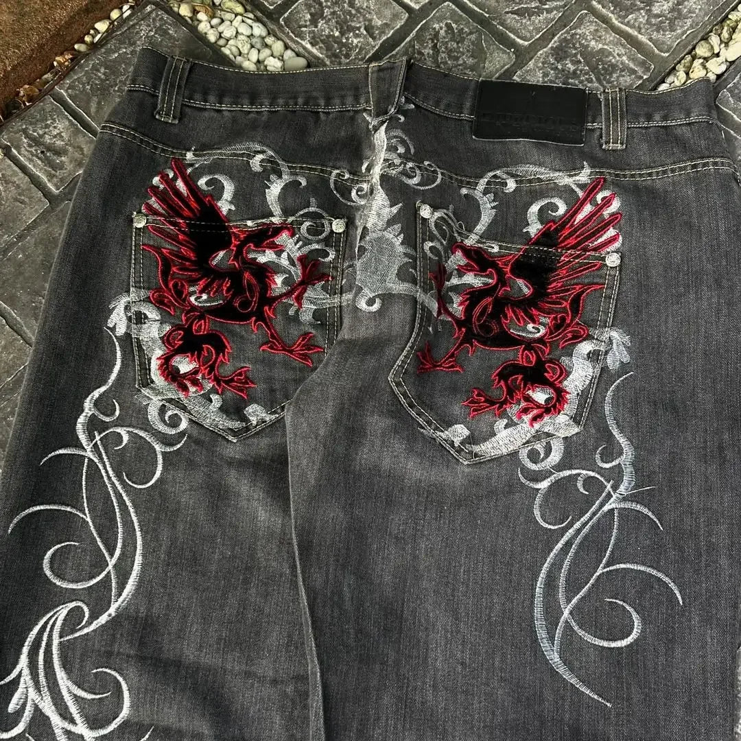 Baggy Wide Leg Y2K Streetwear Gothic Denim Oversized Jeans Unisex