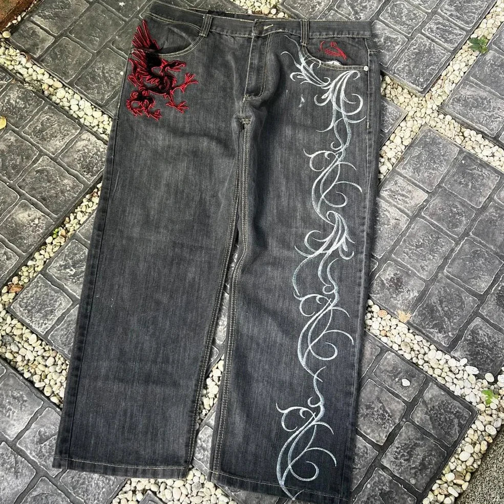 Baggy Wide Leg Y2K Streetwear Gothic Denim Oversized Jeans Unisex