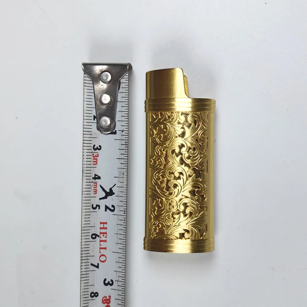 Metal Armor Gas Lighter Cover Holder Pouches Arabesque Hollow Carving J3/J5/J6 Lighter Case General Plastic Body Protection