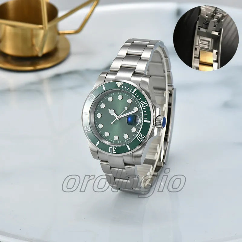 ST9 Watch U1 Mens Automatic Mechanical Ceramics Watches 40Mm Full Stainless Steel Gliding Clasp Swim Wristwatches Sapphire Super Luminous