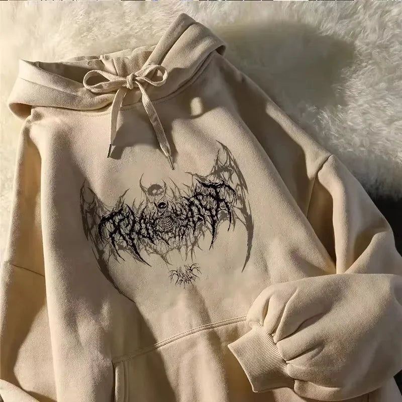 Skull Graphic Printed Long Sleeve Men Hooded Women's