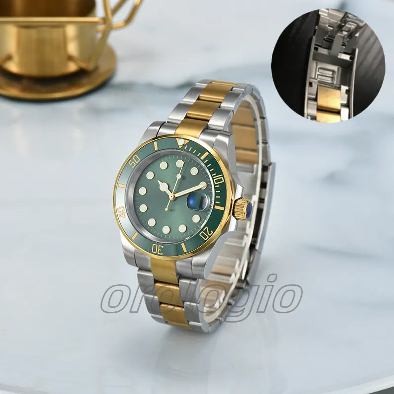 ST9 Watch U1 Mens Automatic Mechanical Ceramics Watches 40Mm Full Stainless Steel Gliding Clasp Swim Wristwatches Sapphire Super Luminous