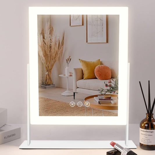 Lighted Makeup Mirror, Hollywood Makeup Mirror with Lights, 3 Color Lighting Modes Vanity Mirror with Lights, 10X Magnification, 360°Rotation(12 Inch)