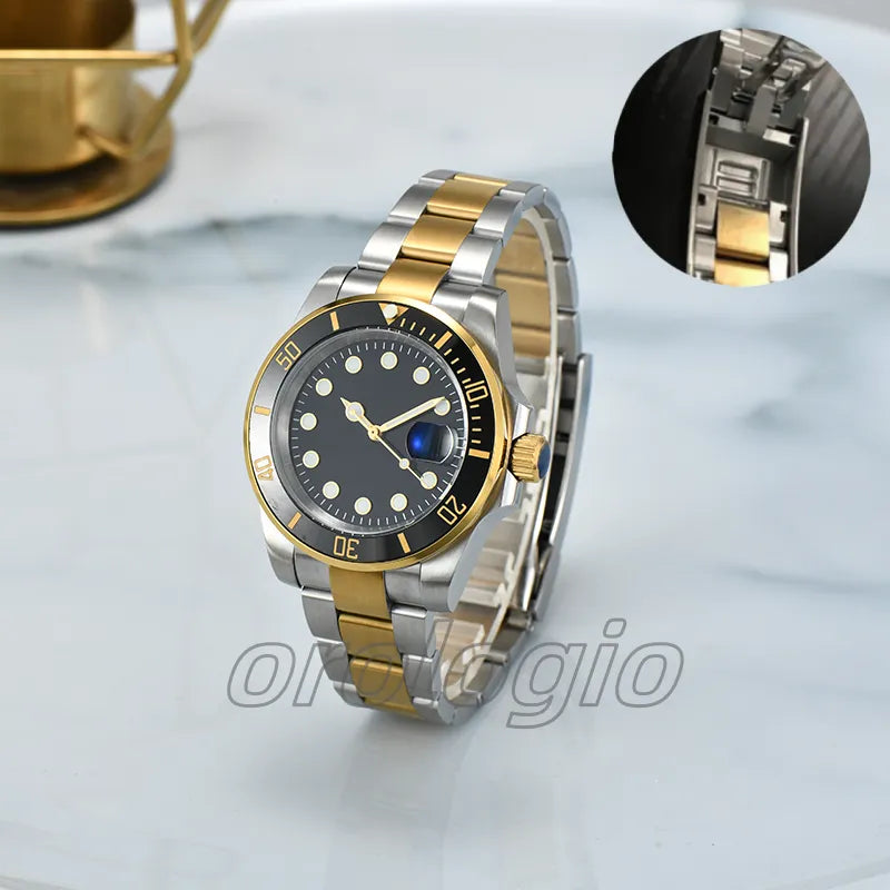 ST9 Watch U1 Mens Automatic Mechanical Ceramics Watches 40Mm Full Stainless Steel Gliding Clasp Swim Wristwatches Sapphire Super Luminous