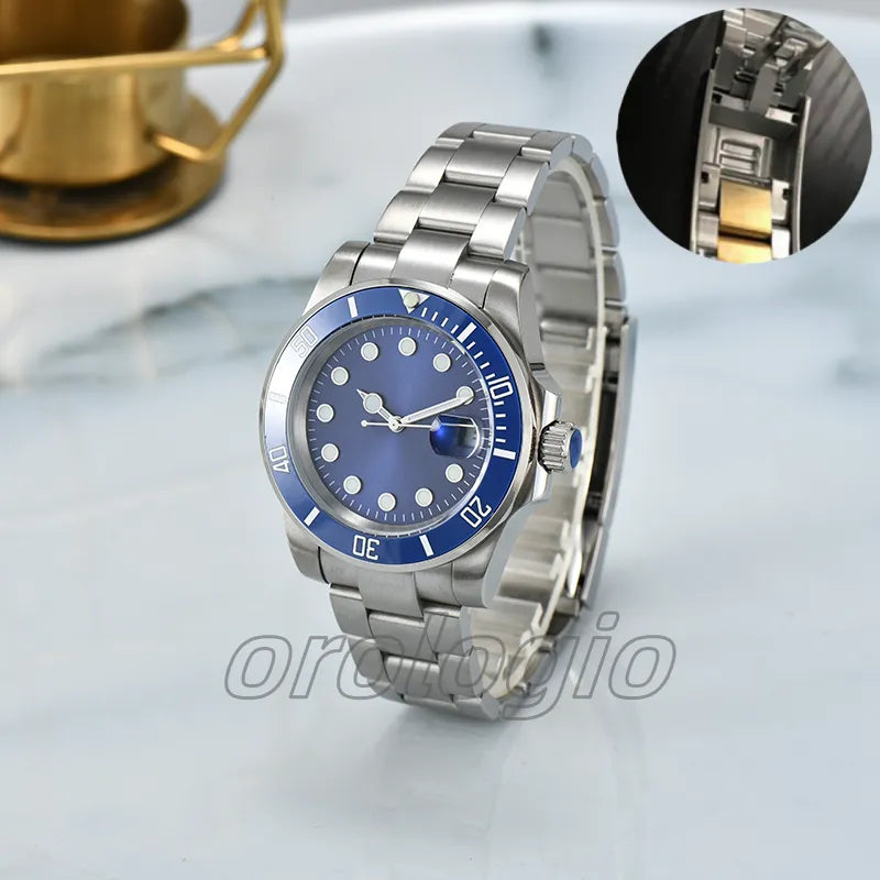 ST9 Watch U1 Mens Automatic Mechanical Ceramics Watches 40Mm Full Stainless Steel Gliding Clasp Swim Wristwatches Sapphire Super Luminous