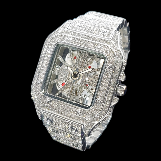 Red Dial VVS Iced Out Diamond Designer Watch