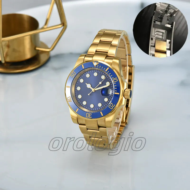 ST9 Watch U1 Mens Automatic Mechanical Ceramics Watches 40Mm Full Stainless Steel Gliding Clasp Swim Wristwatches Sapphire Super Luminous