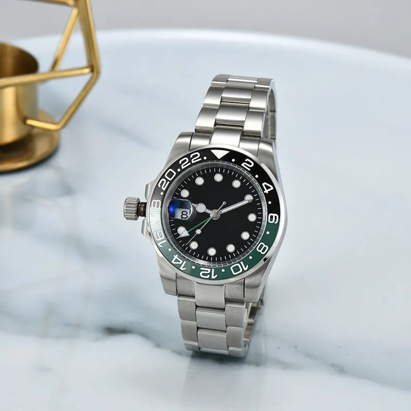 ST9 Watch U1 Mens Automatic Mechanical Ceramics Watches 40Mm Full Stainless Steel Gliding Clasp Swim Wristwatches Sapphire Super Luminous