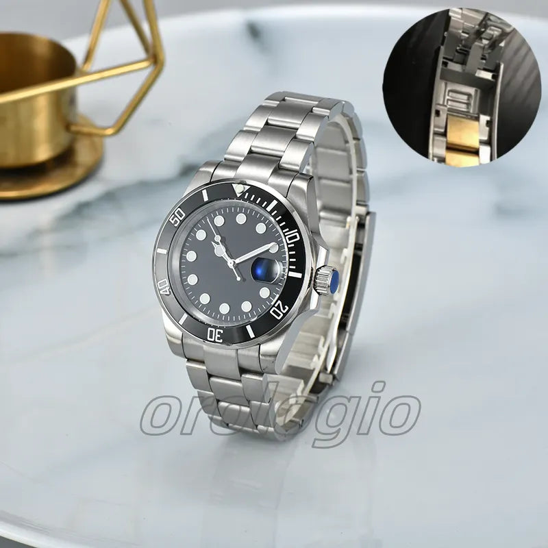 ST9 Watch U1 Mens Automatic Mechanical Ceramics Watches 40Mm Full Stainless Steel Gliding Clasp Swim Wristwatches Sapphire Super Luminous