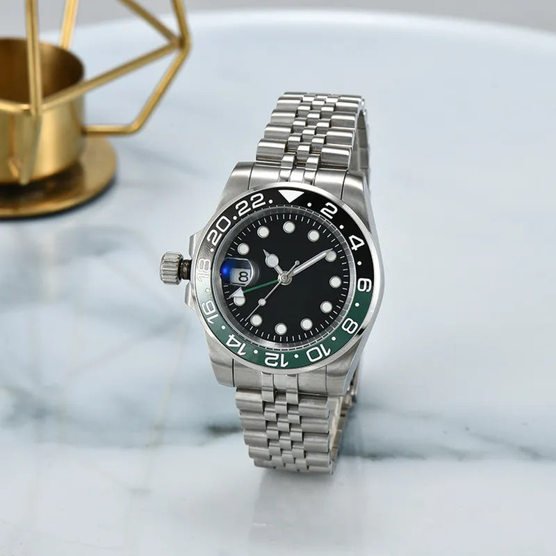 ST9 Watch U1 Mens Automatic Mechanical Ceramics Watches 40Mm Full Stainless Steel Gliding Clasp Swim Wristwatches Sapphire Super Luminous