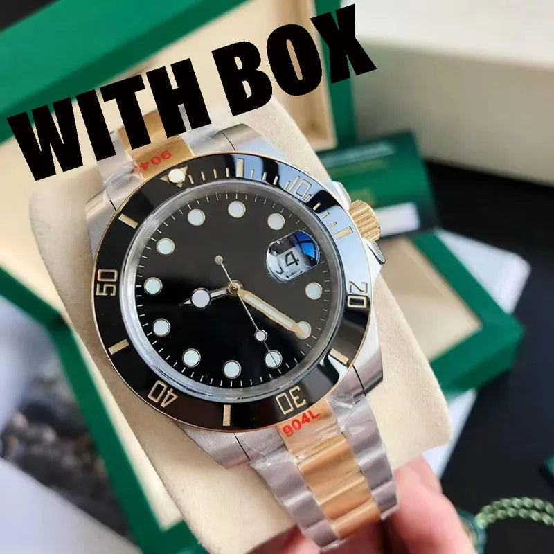ST9 Watch U1 Mens Automatic Mechanical Ceramics Watches 40Mm Full Stainless Steel Gliding Clasp Swim Wristwatches Sapphire Super Luminous