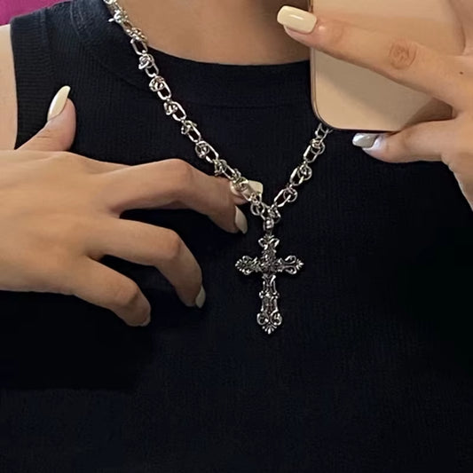 Vintage Pendants Necklace for Women Kpop Punk Chain Necklaces Long Korean Fashion Retro Jewelry on the Neck Gift