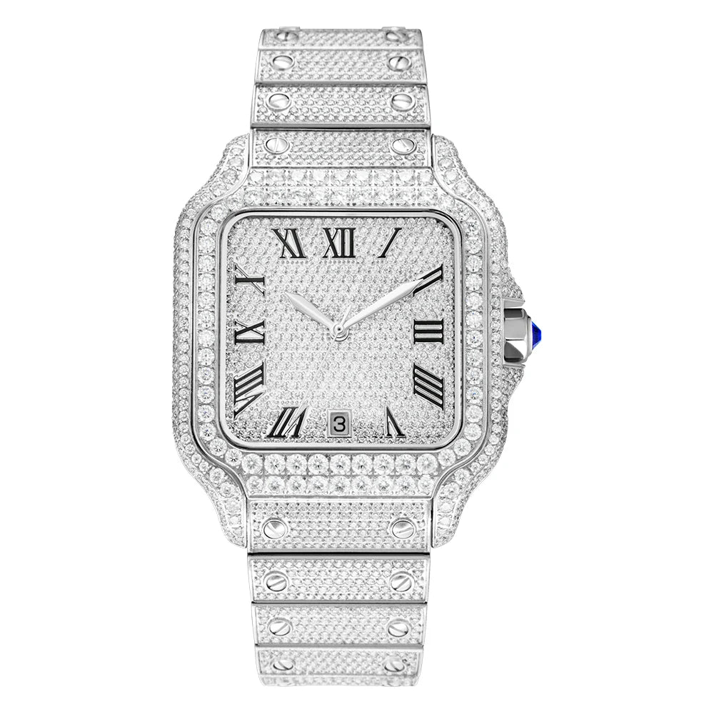 VVS Moissanite Watch Waterproof Mens Diamond Iced Out Wrist Watches