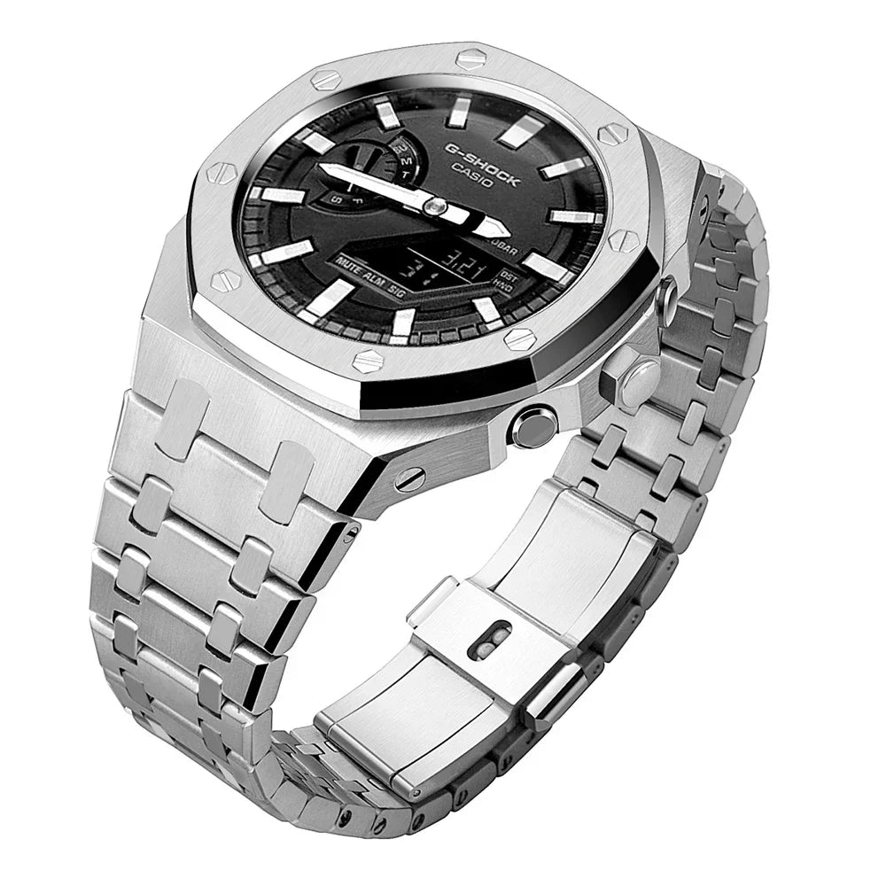 For G-SHOCK GA2100/GA2110 GAB2100 Gen4 Stainless Steel Case Bezel Rubber Strap Replacement Mod Refit Kit Accessories Wholesale