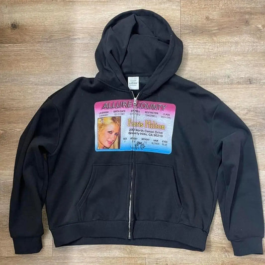 Streetwear American Hoodie Y2K Zip Jacket Harajuku Hip Hop Retro Oversized Hoodie Sweatshirt Mens Womens Fashion Casual Clothes