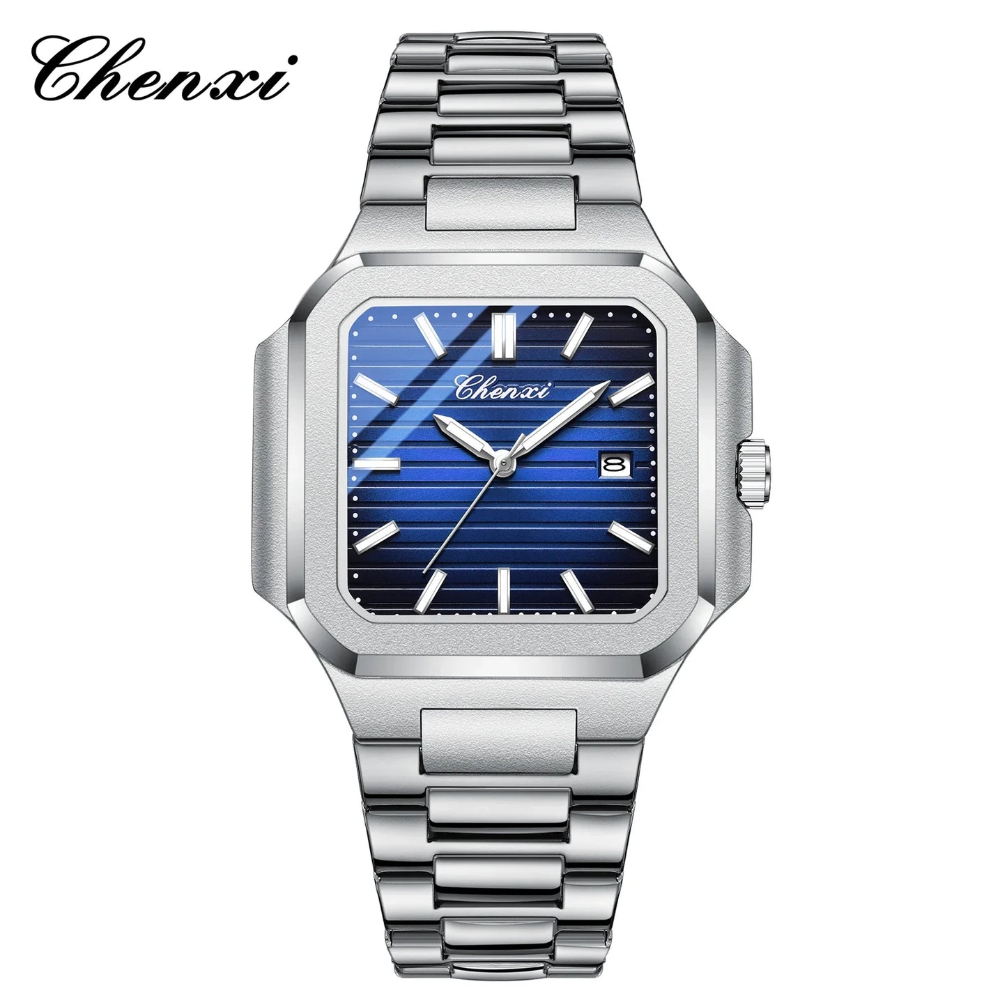 Men'S Quartz Watch Calendar Luminous Waterproof Stainless Steel High Quality Clock