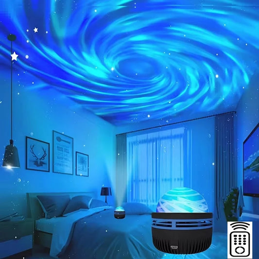 Star Projector, Galaxy Projector, Water Ocean Wave Projector for Bedroom Night Light Room Decor with 7-Colors Patterns