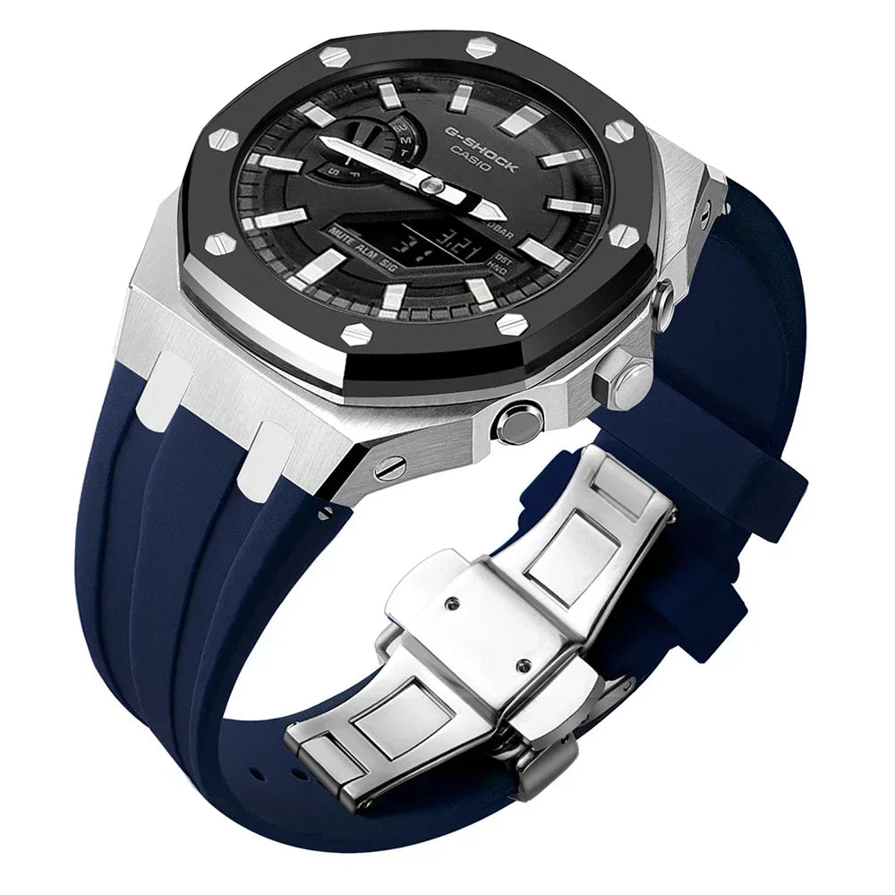 For G-SHOCK GA2100/GA2110 GAB2100 Gen4 Stainless Steel Case Bezel Rubber Strap Replacement Mod Refit Kit Accessories Wholesale