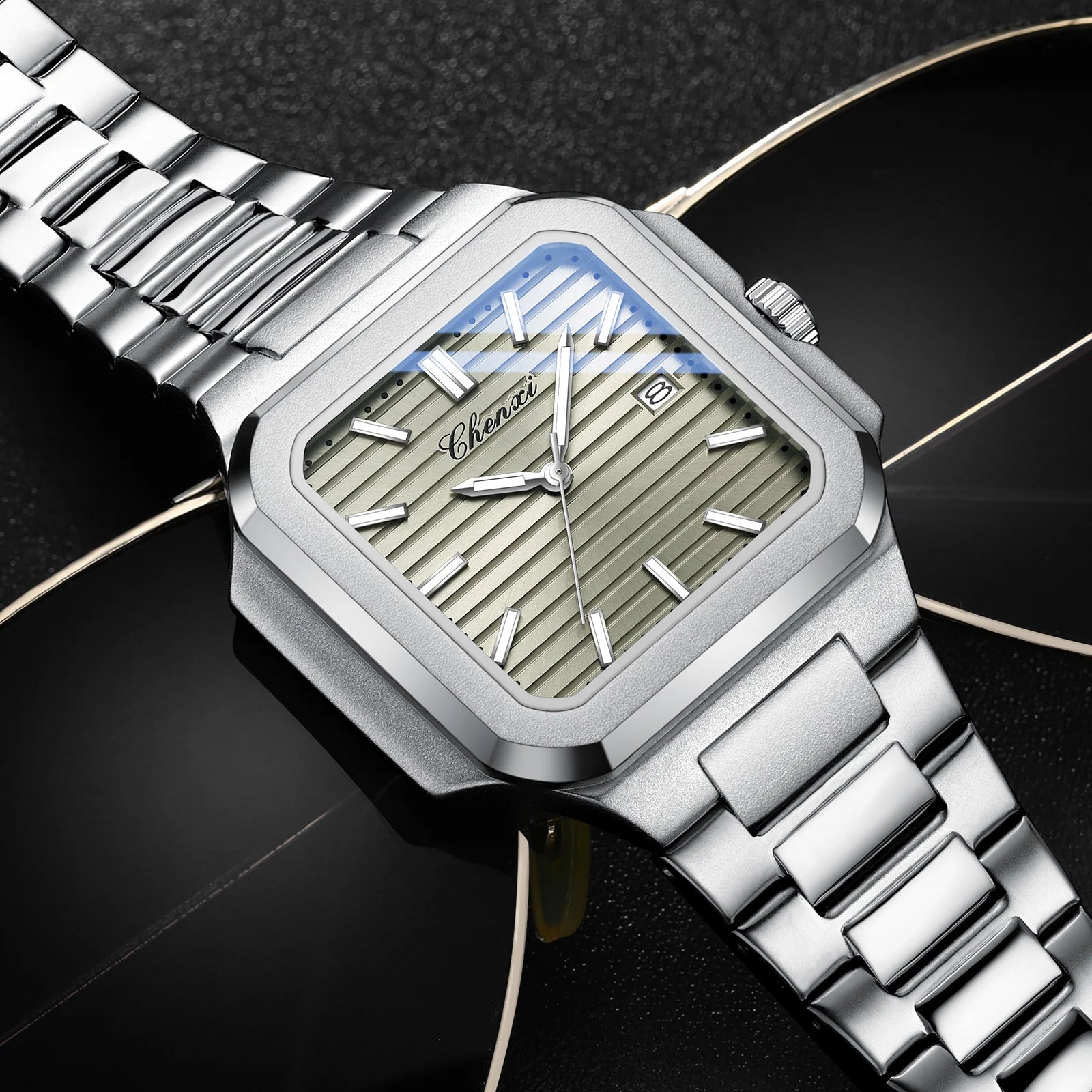 Men'S Quartz Watch Calendar Luminous Waterproof Stainless Steel High Quality Clock