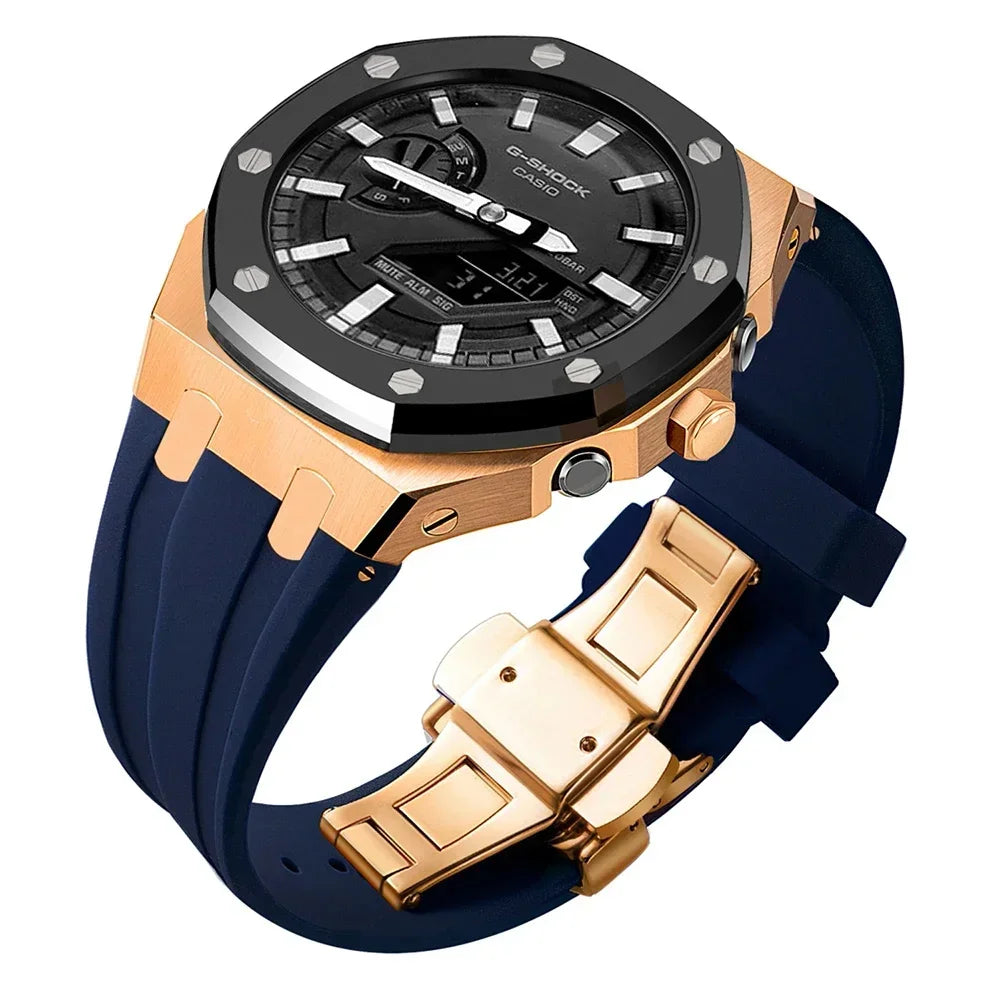 For G-SHOCK GA2100/GA2110 GAB2100 Gen4 Stainless Steel Case Bezel Rubber Strap Replacement Mod Refit Kit Accessories Wholesale