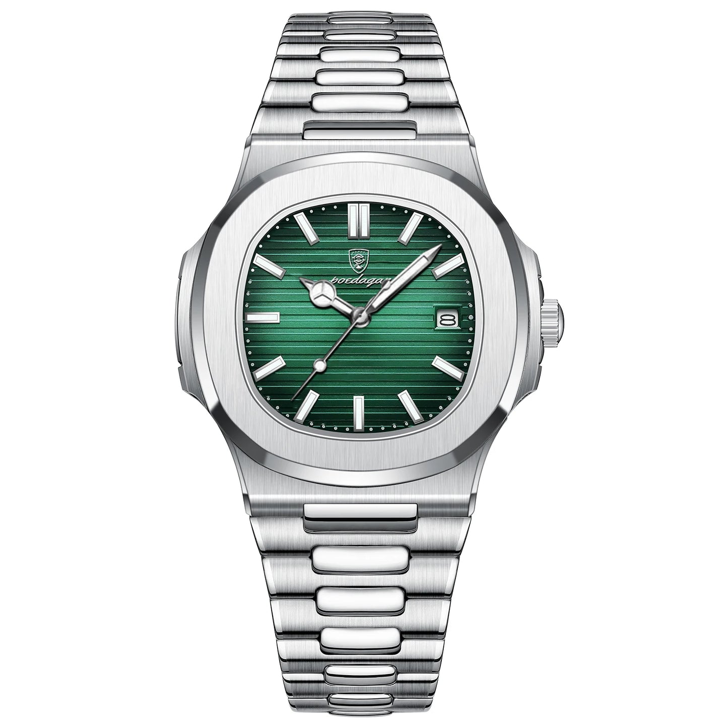 Square Luxury Men Wristwatch Waterproof Luminous Date Stainless Steel Male Clock Business Sports Quartz Watches for Men