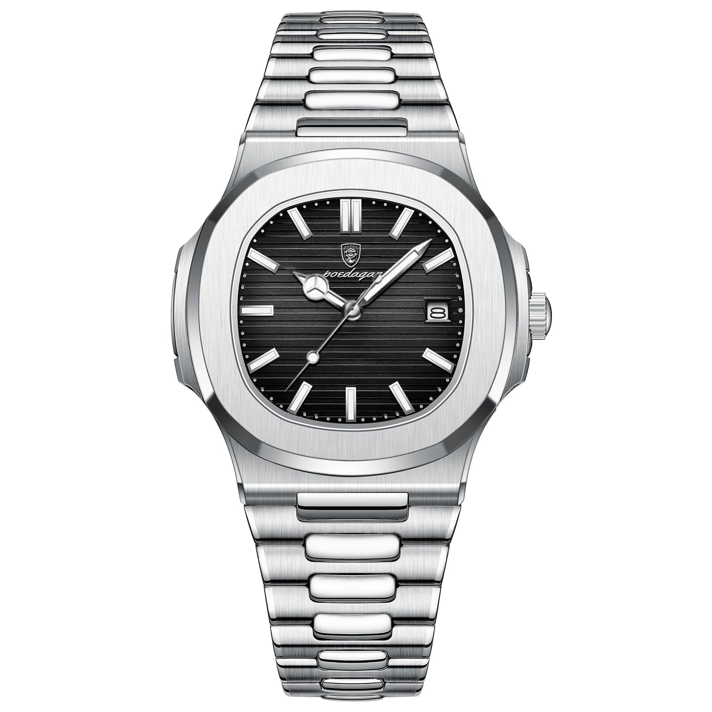 Square Luxury Men Wristwatch Waterproof Luminous Date Stainless Steel Male Clock Business Sports Quartz Watches for Men