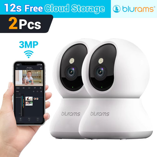2 Pcs  Indoor Security Camera 2K, Home Security Camera for Dog/Elder, Security Camera with One-Touch Call Update A31S-2Pc