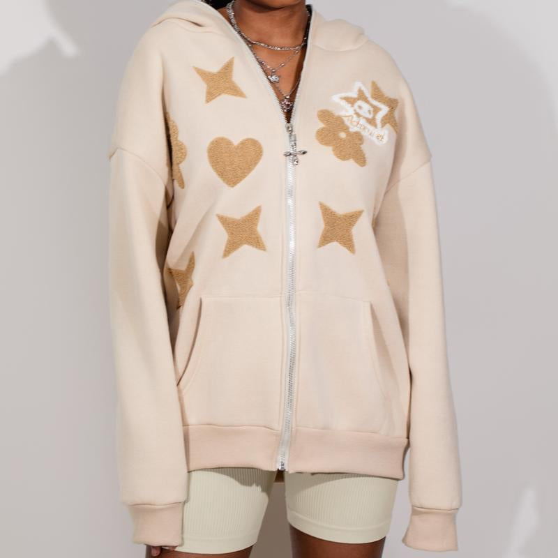 Stylish Streetwear Star Pattern Printfull Zip up Couples Hoodie Men Item Sweatshirt Varsity Jacke Y2K Outfits Men Sweaters Pullover Longsleeves Tops