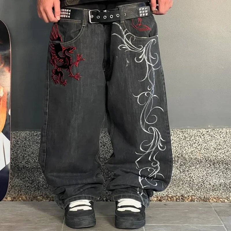 Baggy Wide Leg Y2K Streetwear Gothic Denim Oversized Jeans Unisex