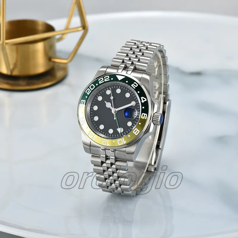 ST9 Watch U1 Mens Automatic Mechanical Ceramics Watches 40Mm Full Stainless Steel Gliding Clasp Swim Wristwatches Sapphire Super Luminous