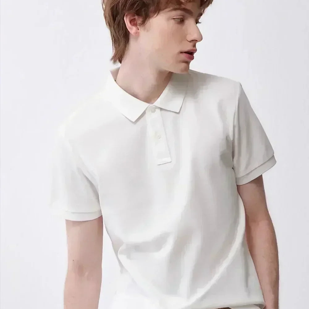 Manfinity Mode Men'S Short Sleeve Polo Shirt Minimalist and Fashionable Suitable for Summer Street Printing Sports Style Polo